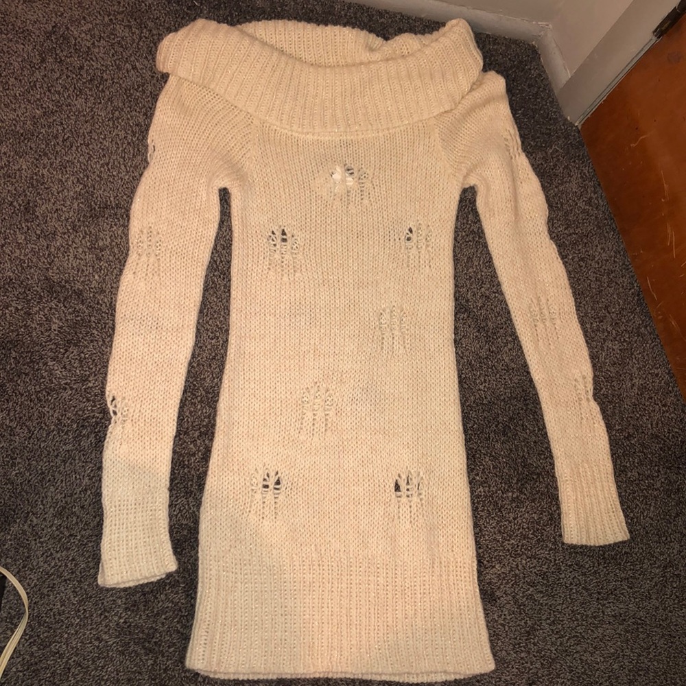 Off the shoulder sweater dress